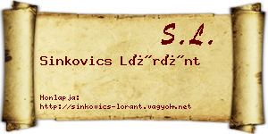 Sinkovics Lóránt névjegykártya