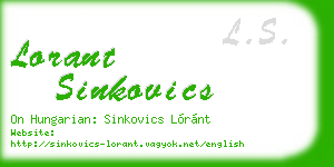 lorant sinkovics business card